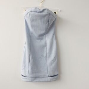 Baby Blue Dress XS Mini Cutout Velour Sexy Party Clubbing Tube Stretch BxRunaway